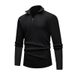 Autumn Winter Men's Knitted Half Zipper Stand Collar Solid Color Fashion Vertical Striped Sweater For Men_viptrois.com