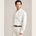 Men's Clothing Long Sleeved Ivory Washed Denim Shirt Button Decoration Pure Cotton Retro Slim Denim Shirts_viptrois.com
