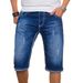 Men's Slim Fit Denim Shorts Trendy Style With Whiskers Casual Washed Five Point Pants Style_viptrois.com