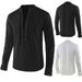 Men's Clothing medieval retro solid color men's loose tie collar shirt steampunk prince costume_viptrois.com