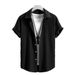 New European American Cross-border Fashion Shirt, Solid Color, Stylish Comfortable, Suitable For Vacation And Casual_viptrois.com