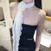 2025 Korean Style Polka Dot Tie Hair Band High-end Feel Women's Scarf Autumn Winter Thin Neck Warmer Long Strip_viptrois.com