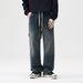 Men's Clothing & Archer0603 & Japanese Style Trendy Cargo Pants Straight Leg Wide Leg Jeans Men's Logging Pants Patchwork Drawstring Style Pants_viptrois.com
