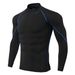 Men's Quick-Dry Compression Shirt, High Elasticity Breathable Long Sleeve Workout Top For Running & Gym,_viptrois.com