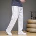 Men's Clothing Linen Pants Men's Pants Summer Thin Straight Pants Loose Casual Pants Linen Trousers_viptrois.com