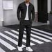 Men's Casual Corduroy Suit Set - Pure Color Button-Up Shirt With Dual Pockets & Matching Long Pants_viptrois.com