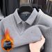 1 Two-Piece Sweate, Autumn And Winter, Fleece-Lined, Thickened, Middle-Aged Dad's Casual Warm Top, Base Shirt_viptrois.com
