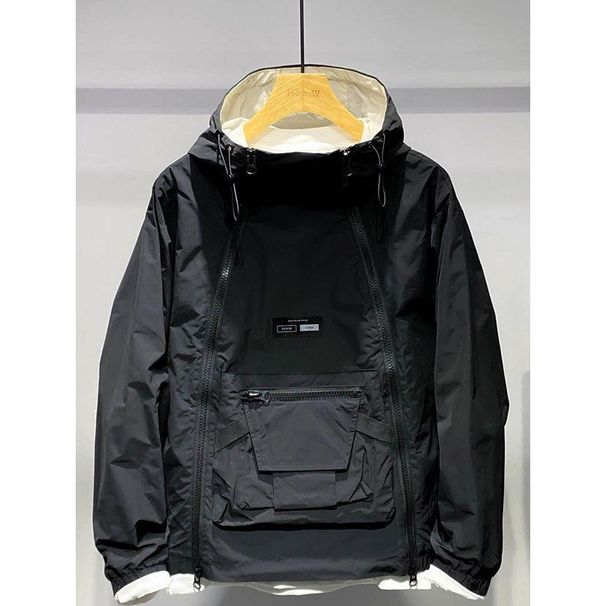 Hoodie 2025 Winter New Spring Autumn Jacket Men's Double Zipper Sports Workwear Top Windbreaker Men_viptrois.com