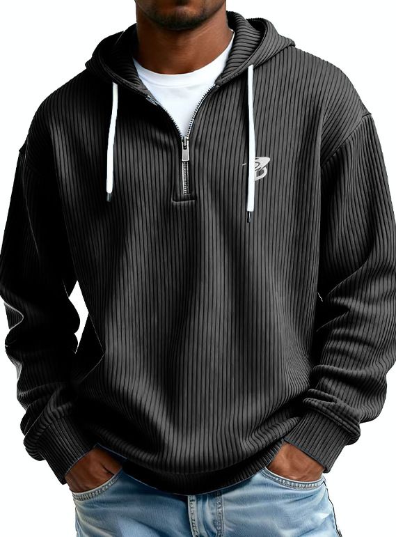Men's Clothing European And American Heavyweight Long Sleeved Hooded Jacket With Letter B Print Men's Sports Casual Sweatshirt_viptrois.com
