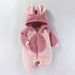 Mother & Kids Jumpsuit Baby Winter Romper With Hood Soft Fleece-Lined One-Piece Outfit For Newborns & Infants (0-12M) – Cozy Animal-Themed Designs_viptrois.com
