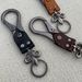 Retro Cross Flower Handmade Cowhide Keychain Niche Personality Car Key Wear Bag Pendant_viptrois.com