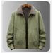 Men's Fleece-Lined Winter Jacket – Heavyweight Cotton Shell With Sherpa Interior (M-4XL, Black/Army Green/Khaki)_viptrois.com