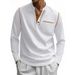 Men's Long Sleeve Henley T-Shirt – Premium Polyester Blend, Slim Fit, Solid & Two-Tone Colors For Casual & Business Casual (S-Xxxl, 6 Colors)_viptrois.com