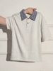 Men's Retro Polo Shirt Short Sleeved T-Shirt Summer Plaid Design Front Shoulder Patchwork Unique Trendy Loose Top_viptrois.com