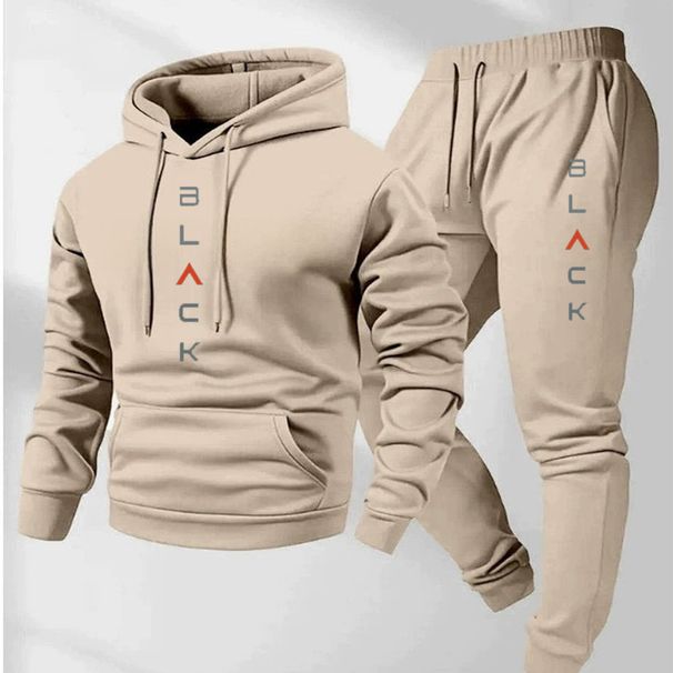Men's Clothing Fashion Loose Fitting Sports Hoodie Set Fashion Hoodie Tracksuit Set - Cozy Fleece-Lined Sweatshirt & Joggers For Casual & Sporty Look_viptrois.com