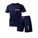 Men's Clothing New Fashion Trend Summer Men's Casual Shorts Short Sleeved Fashion Sports T Shirt Suit_viptrois.com