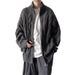 Men’s Oversized Mesh Knit Cardigan – Breathable V-Neck, Lightweight & Stretchy, Black/Khaki/Blue (Sizes S-2XL)_viptrois.com