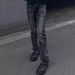 Men's Clothing High Street Vibe Style Black And Gray Retro Washed Cat Whisker Flared Jeans Men's Loose Straight Slim Pants_viptrois.com