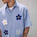Cross-border European And American Men's Casual Spring-summer Valentine's Day Beach Vacation Floral Print Plaid_viptrois.com