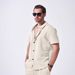 Men's Clothing Shirt Jacquard Short Sleeved Lapel Breathable Casual Tops_viptrois.com