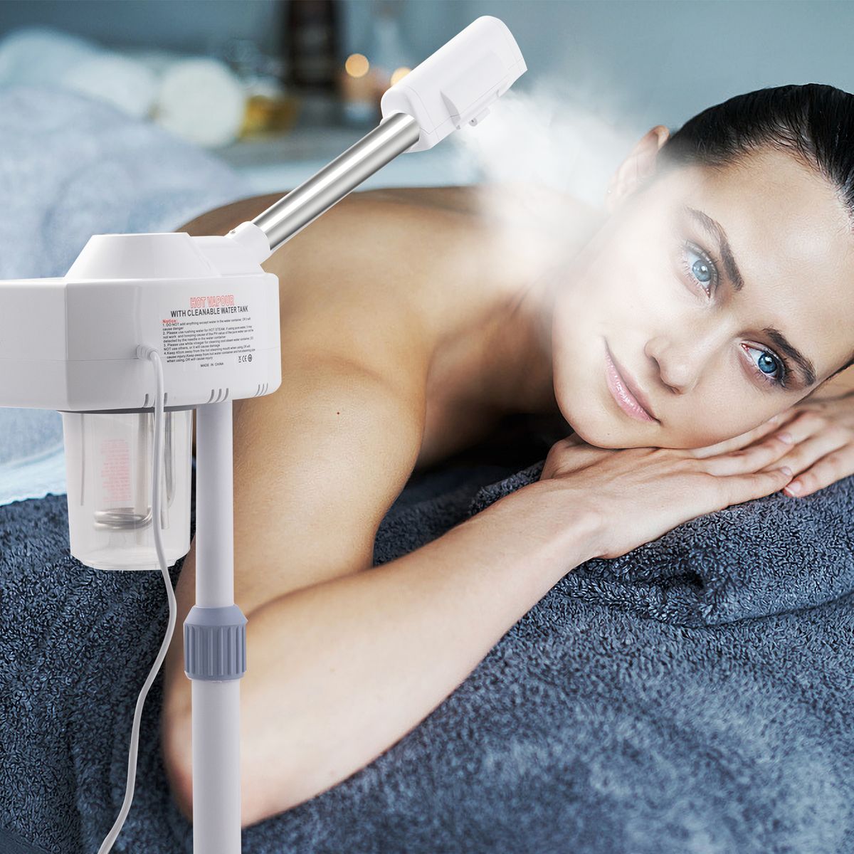 Facial Esthetician Steamer Professional Aromatherapy Humidifier Face Spa Mist Steam For Home Beauty Salon_viptrois.com