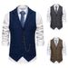 Men's Retro Herringbone Tweed Suit Vest Retro Lapel Horse Chain Armor Vest Detective Clothing_viptrois.com