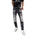 Men's Clothing Ripped Black And White Patch Trend Elastic Slim Fit Pants High End Casual Men's Pants_viptrois.com