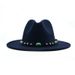 Tibetan ethnic style turquoise jazz hat fashionable autumn and winter felt hat warm big brim western cowboy hat gentleman hat_viptrois.com