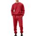 Men’s Heavyweight Fleece-Lined Hoodie & Jogger Set – Winter Thermal Sweatshirt & Lounge Pants (100% Polyester, Anti-Pilling, Black/Navy/Gray)_viptrois.com