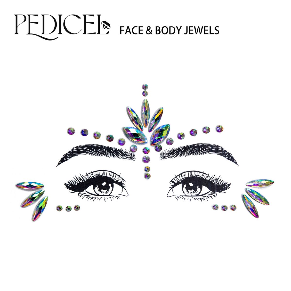 Halloween Edm Electronic Music Festival Face Stickers Eyebrow Stickers Diamond Resin Diamond Carnival Diamond Stickers Masquerade Face Decoration_viptrois.com
