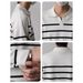 Pure Korean Style Trendy Color-Block Striped Polo Collar Knit Sweater For Men, Autumn And Winter High-End Long Sleeve Top_viptrois.com