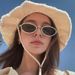 Full diamond oval frame sunglasses High end ins millennial hot girl female photo taking concave glasses diamond sunglasses_viptrois.com
