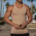 Men's Clothing Men's Knitted Vertical Stripes Fitness Fashion I Shaped Slim Vest Men's Summer Breathable Sports Vest Men_viptrois.com