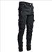 Men's Clothing New Jeans Men's Side Pocket Elastic Skinny Jeans_viptrois.com