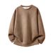 Men's Clothing Solid Color Suede Round Neck Sweatshirt Jacket Men's Solid Color Suede Fleece Pullover Hoodie Casual Loose Fit Big Size Sweatshirt_viptrois.com