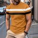 Men's Slim-Fit Color Block T-Shirt - Summer Short Sleeve Round Neck Casual Tee (White, Light Gray, Dark Gray, Black, Burgundy, Orange)_viptrois.com