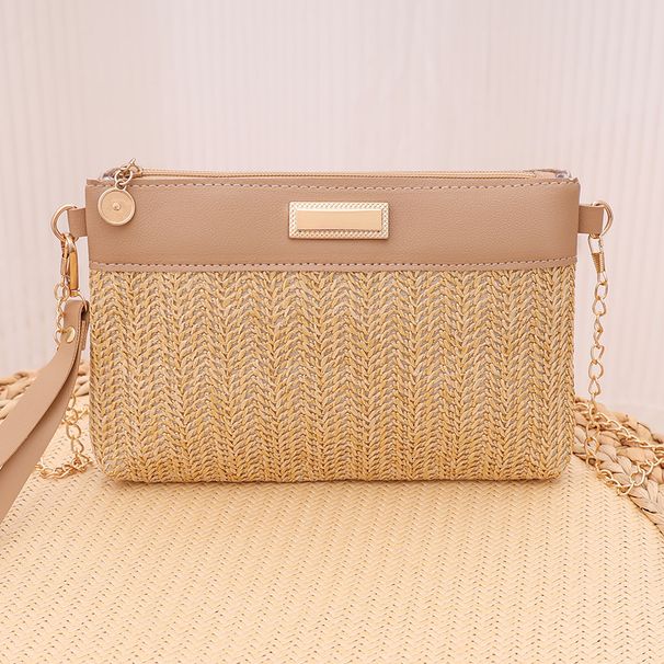 Simple Casual Fashion Lightweight Crossbody Straw Small Exquisite Mobile Phone Bag Women's Bag Small Shoulder Bag_viptrois.com