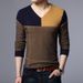 Pure New Men's Clothing 2024 Spring Korean Style Knitted Sweater Color-Block V-Neck Long Sleeve Casual Base Shirt Wholesale_viptrois.com