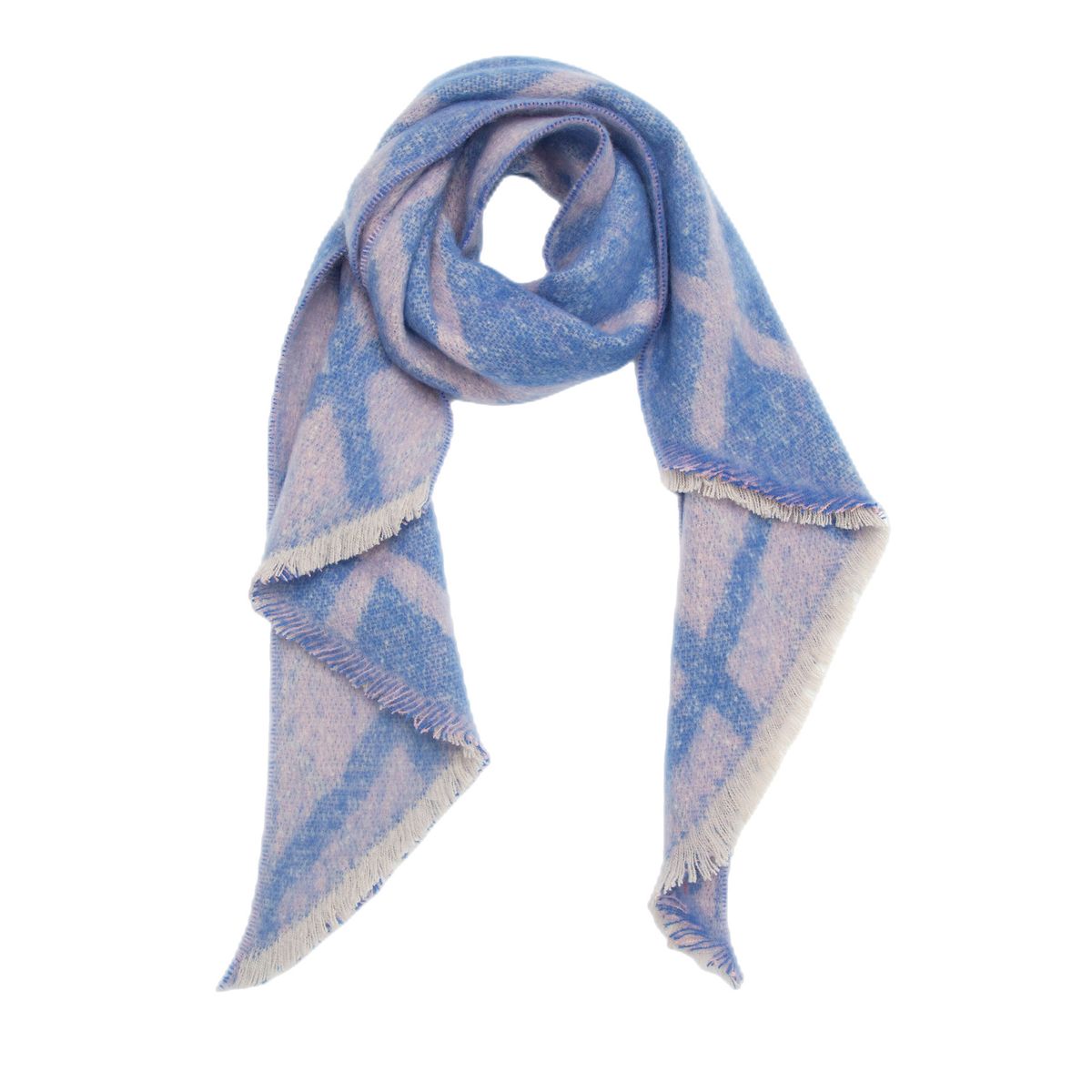 Unisex Looping yarn check Angle scarf for women_viptrois.com