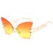 Butterfly Sunglasses For Women - Metal Frameless Hollow Thick Legs (UV Protection, Special Shaped Large Frame)_viptrois.com