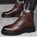 European Warm Series Winter Martin For Men New Business Casual Genuine Leather Wool Warm High-top Snow Boots Men's Cotton Shoes_viptrois.com