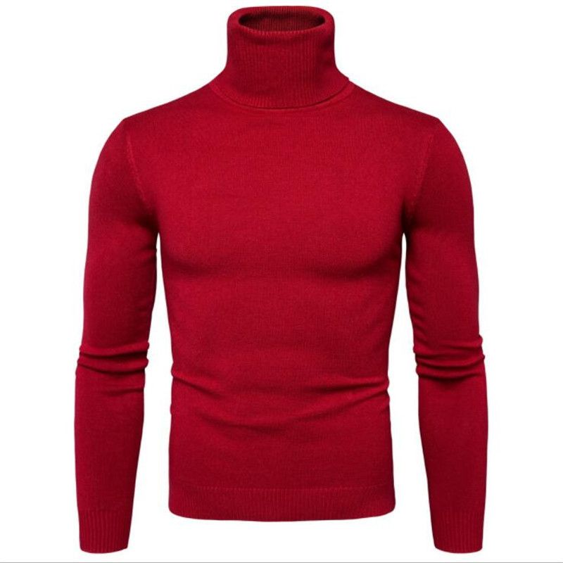 Men’s Slim Fit Turtleneck Sweater – Korean-Inspired Wool Blend Knit For Autumn & Winter (White/Beige/Caramel/Black_viptrois.com