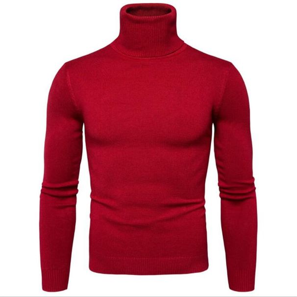Men’s Slim Fit Turtleneck Sweater – Korean-Inspired Wool Blend Knit For Autumn & Winter (White/Beige/Caramel/Black_viptrois.com
