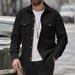 Men's Corduroy Overshirt – Workwear-Inspired Relaxed Fit Jacket | Black/Grey/Apricot/Army Green | Sizes S-XXXL_viptrois.com