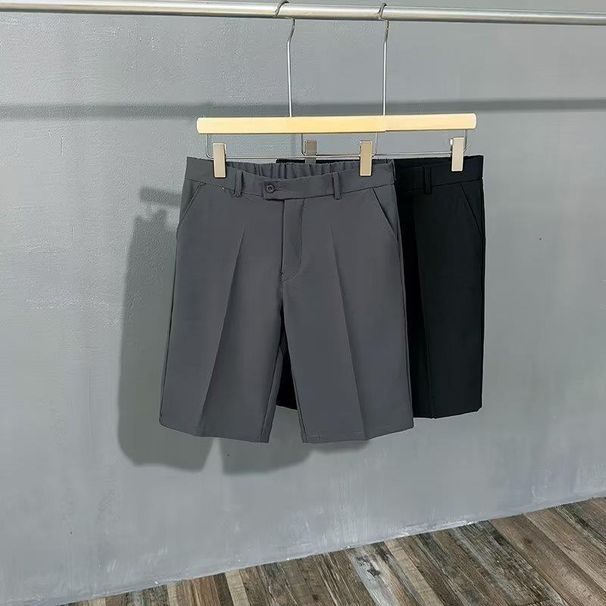 Men's Clothing Pants Drape Summer Thin Ice Silk Suit Shorts Loose Trousers_viptrois.com
