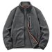 Men's Polar Fleece Jacket – Stand Collar Winter Warmth | Multi-Pocket Design | Dark Gray/Black/Royal Blue/Khaki | M-XXXXL_viptrois.com