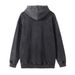 American Street Style Character Print Hoodie For Men, Ins Hip-Hop Loose Washed Vintage Pullover With Holes_viptrois.com