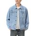 Men's Clothing Plus Size Fashion Washed Heavy Denim Jacket Men's Loose Large Size Autumn New Casual Versatile Lapel Jacket_viptrois.com