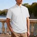 Men's Clothing Half Zip Collared Casual Short Sleeve T Shirt Summer Half-Zip Moisture-Wicking Polyester, Breathable Short Sleeve For Casual Wear_viptrois.com