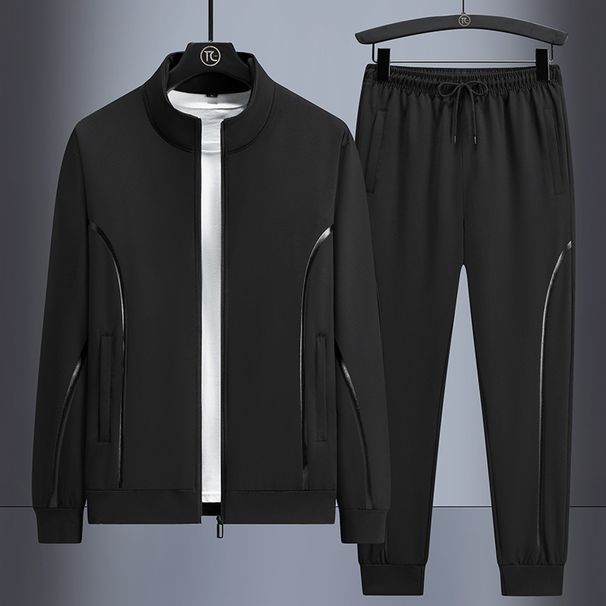 Men's Casual Tracksuit Set – Streetwear Style Hoodie & Jogger Pants (Asian Sizes L-7XL, Black/Grey/White, Unisex Oversized Fit)_viptrois.com